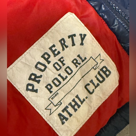 Ralph Lauren Navy Puffer Jacket 24 months Shiny Removable hood - Picture 4 of 7